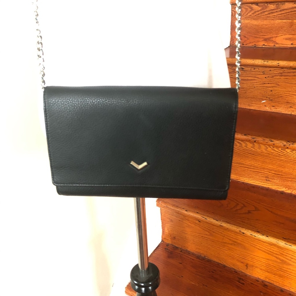 Botkier black leather chain wallet